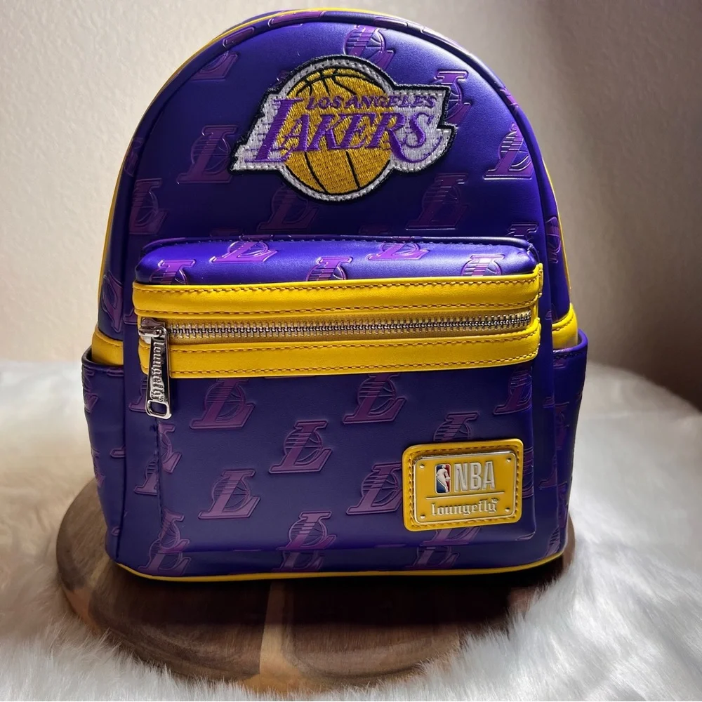 Loungefly NBA LA Lakers Debossed Logo Mini Backpack NWT